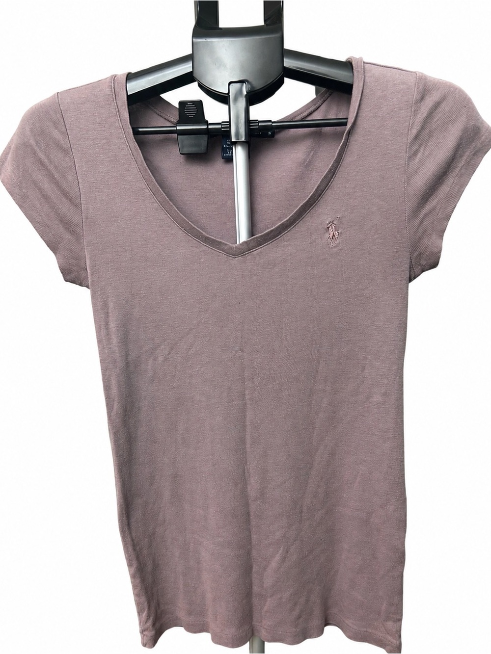 Ralph Lauren Women’s Short Sleeve V-Neck Tee in Mauve